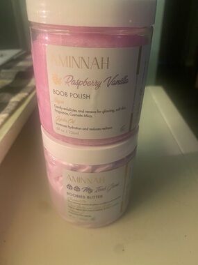 Raspberry Vanilla Boob Polish & Boobies Butter - pink set new